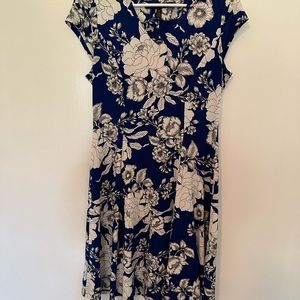 Blue & White Floral Dress - White House Black Market